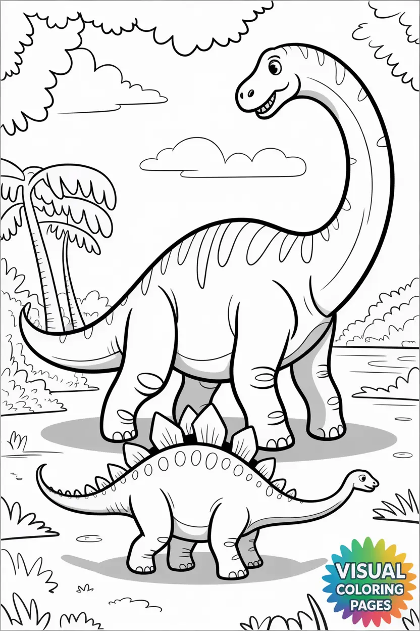 brachiosaurus walking with a stegosaurus friend