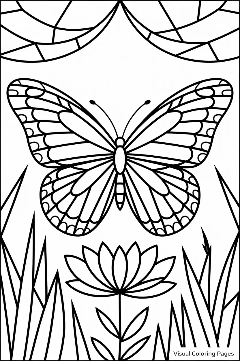 butterfly on a flower mosaic