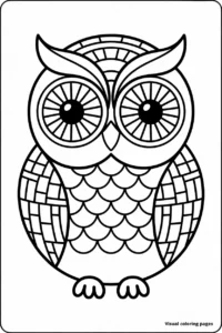 cartoon owl mosaic coloring page