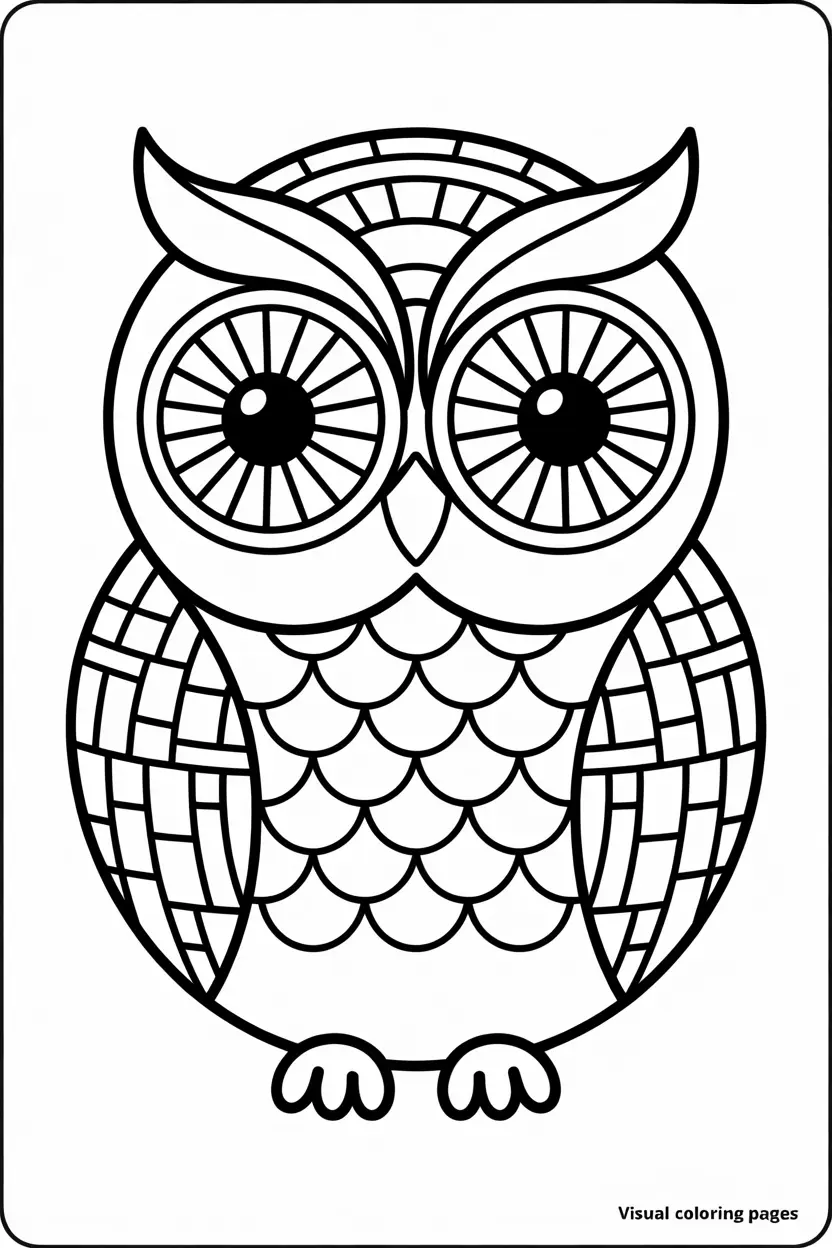 cartoon owl mosaic coloring page