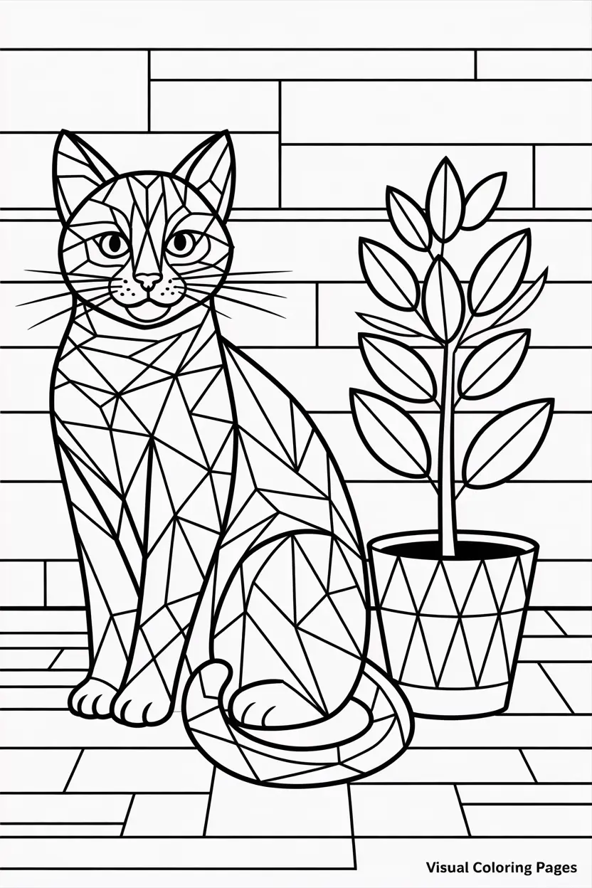 cats sitting beside flower pots mosaic
