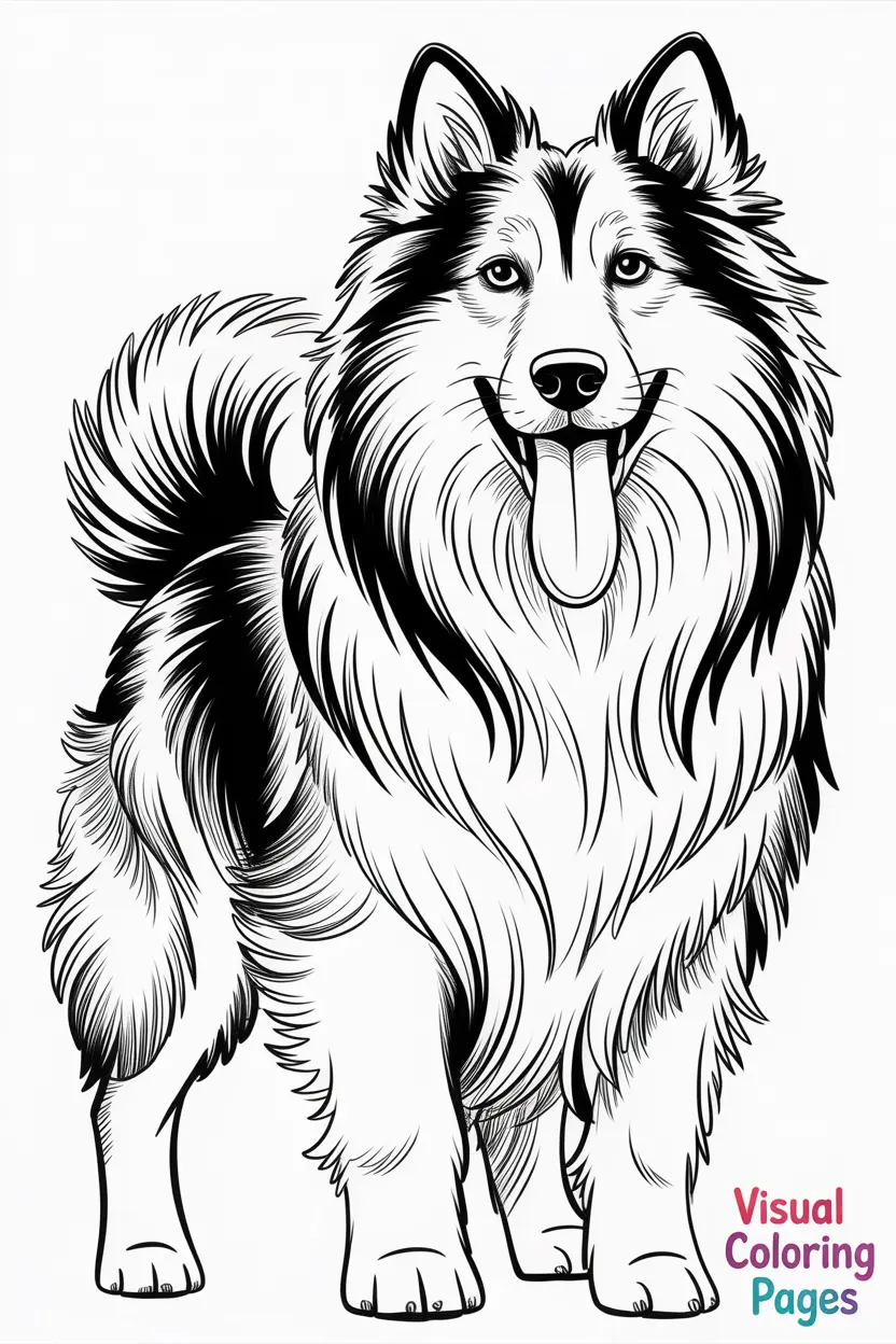 collie with flowing fur