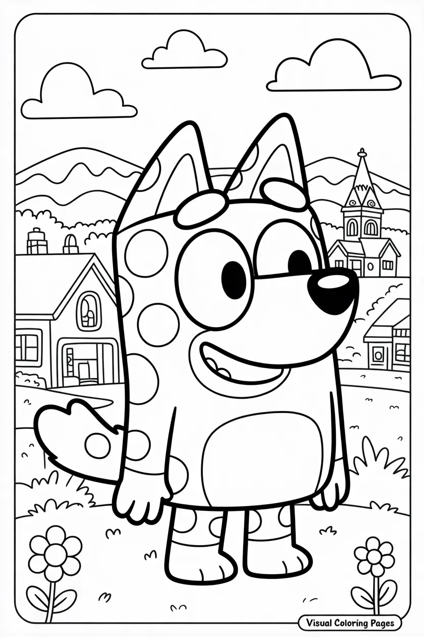 coloring page of muffin heeler fist pump