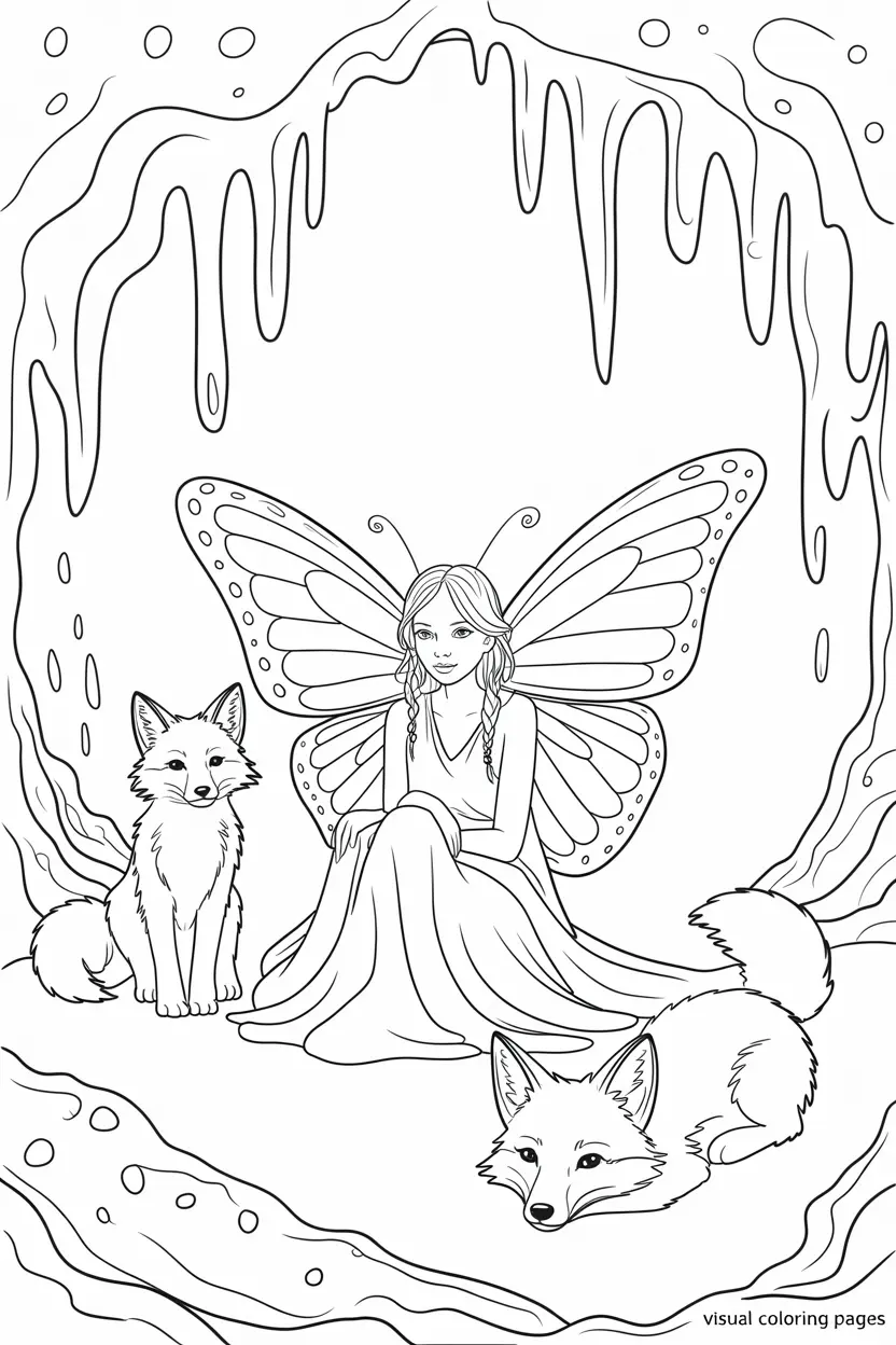 cottagecore fairy with foxes in the forest
