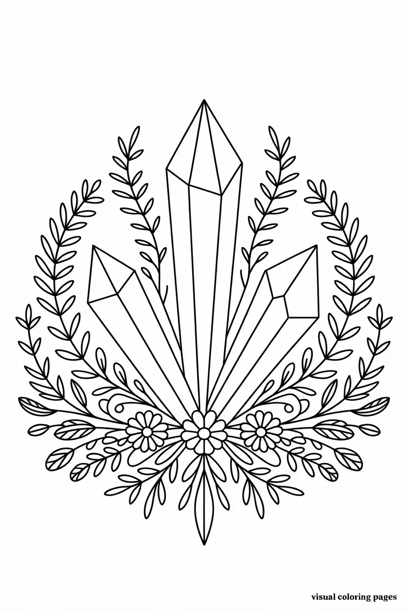 crystals coloring page