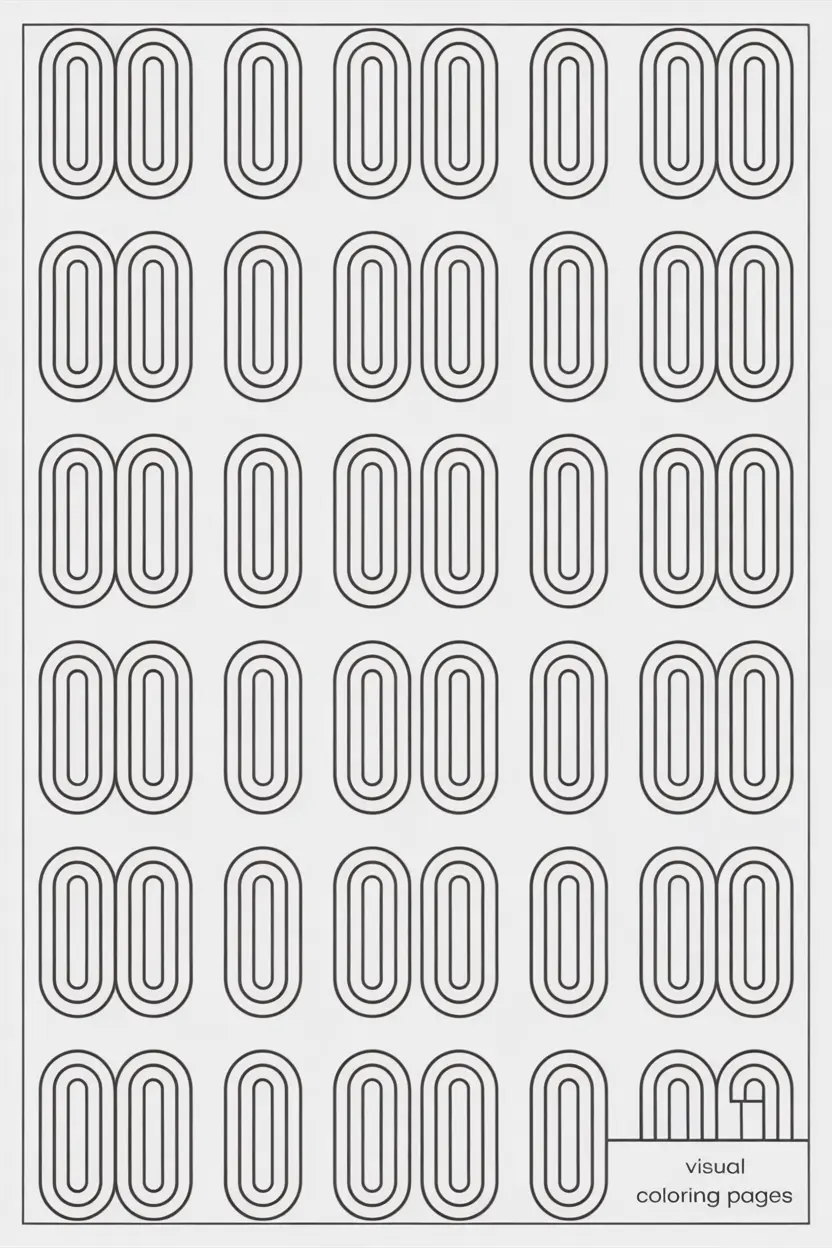 curved patterns coloring page for kids