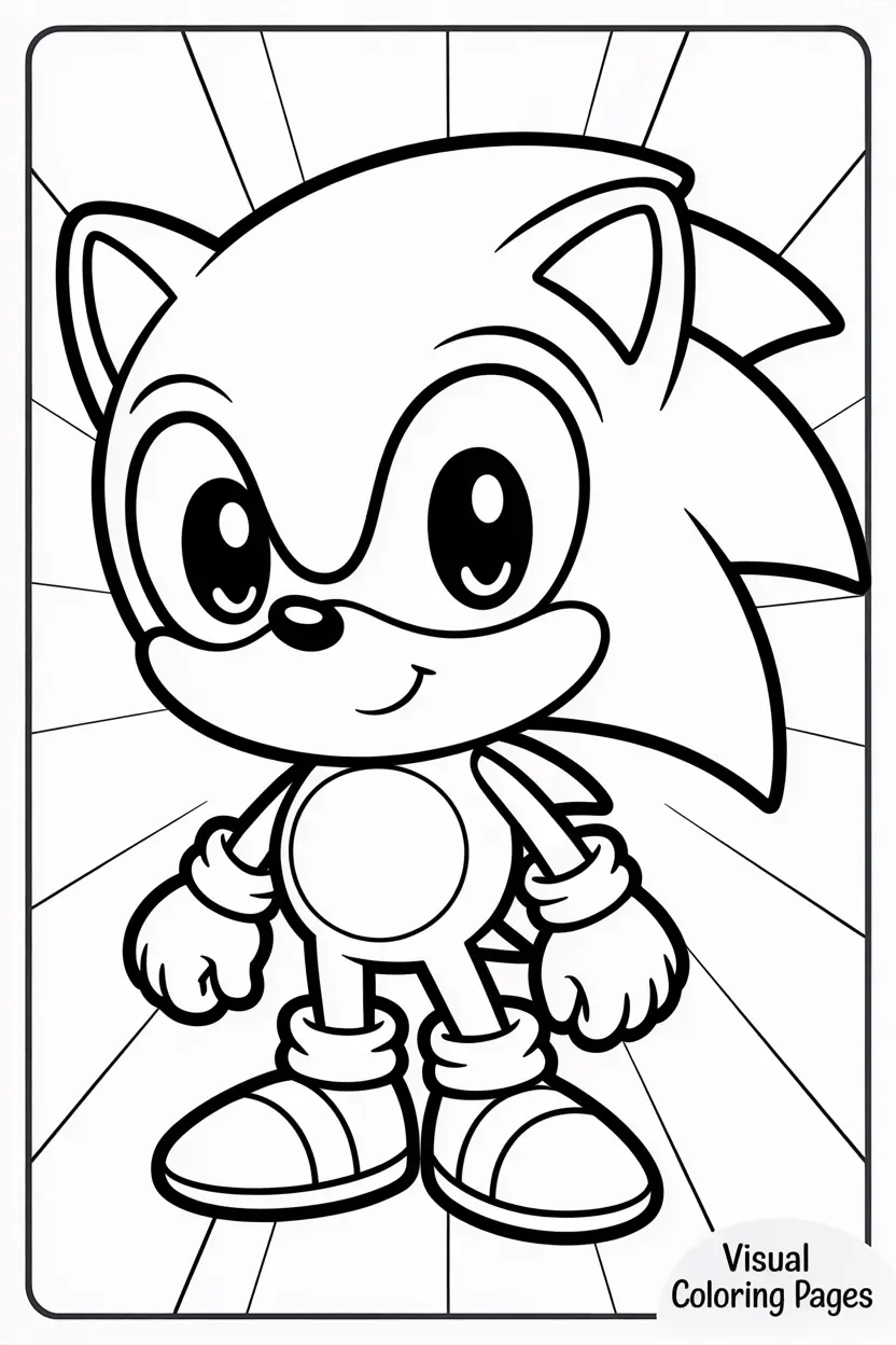 cute baby sonic cartoon to color