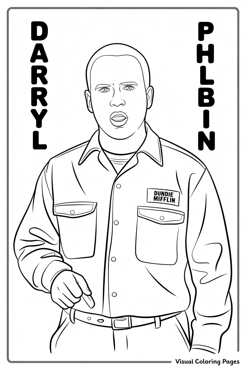 darryl philbin the office coloring sheet