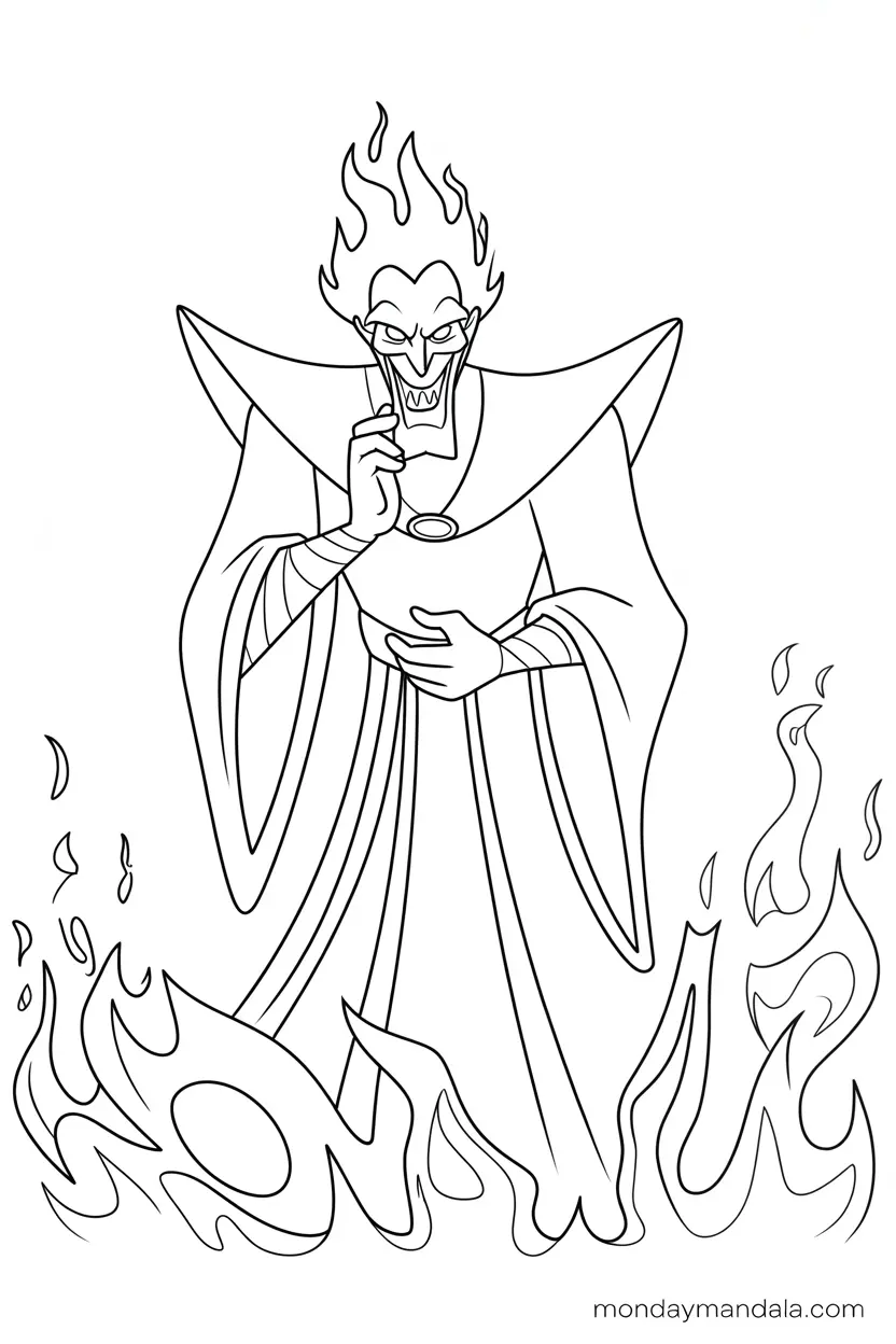 disney villain hades coloring page for kids