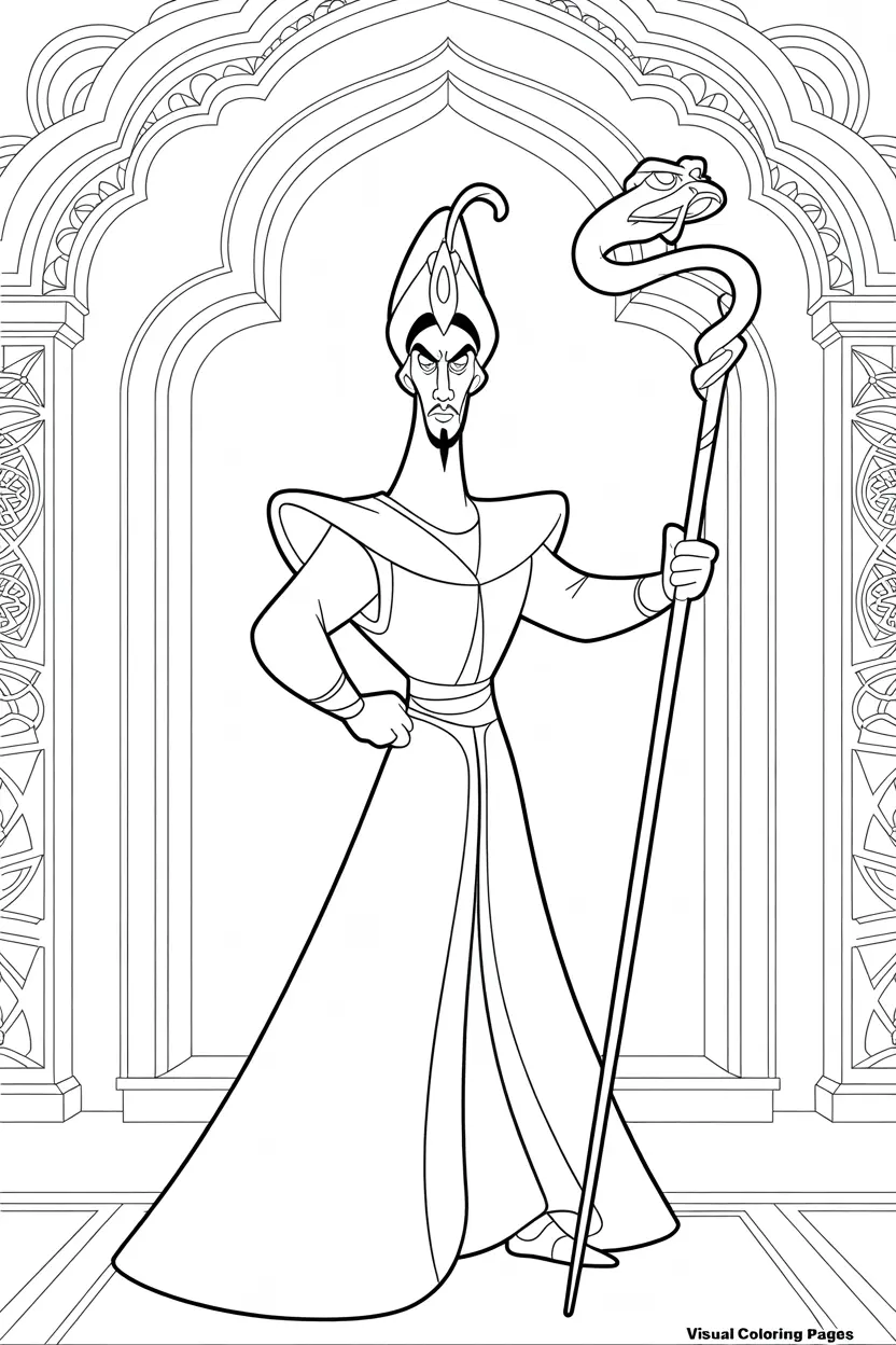 disney villain jafar in sultan s palace coloring sheet