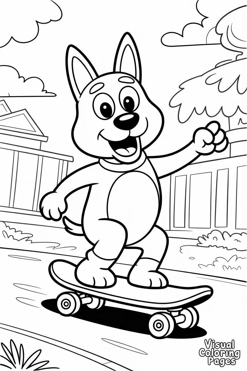 dog riding a skateboard