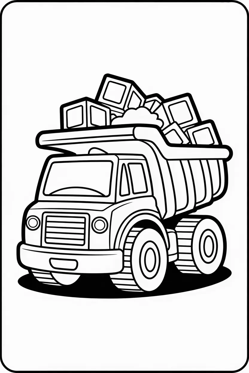 dump truck filled with toy blocks instead of dirt