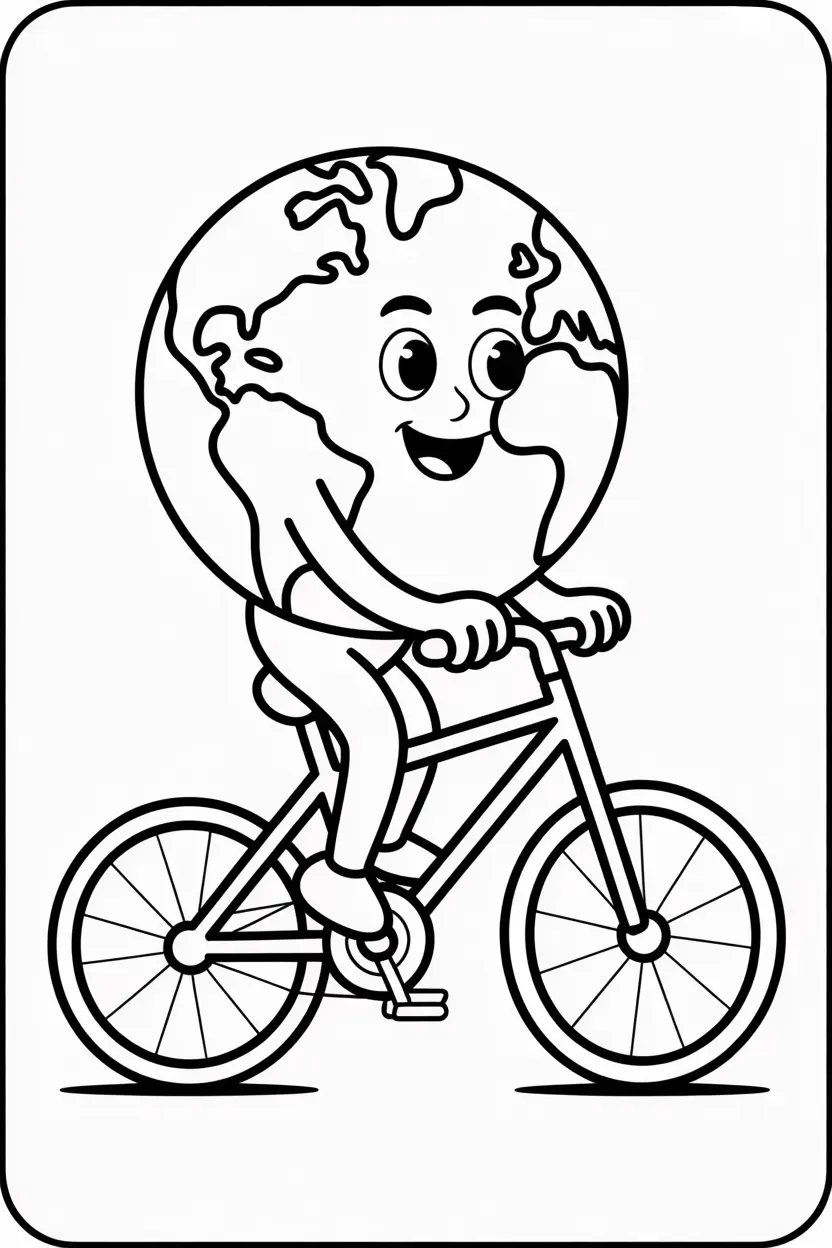 earth riding a bicycle