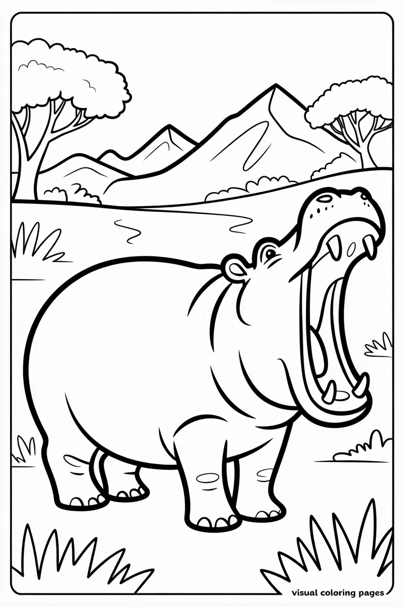 east african hippo walking in the sahara