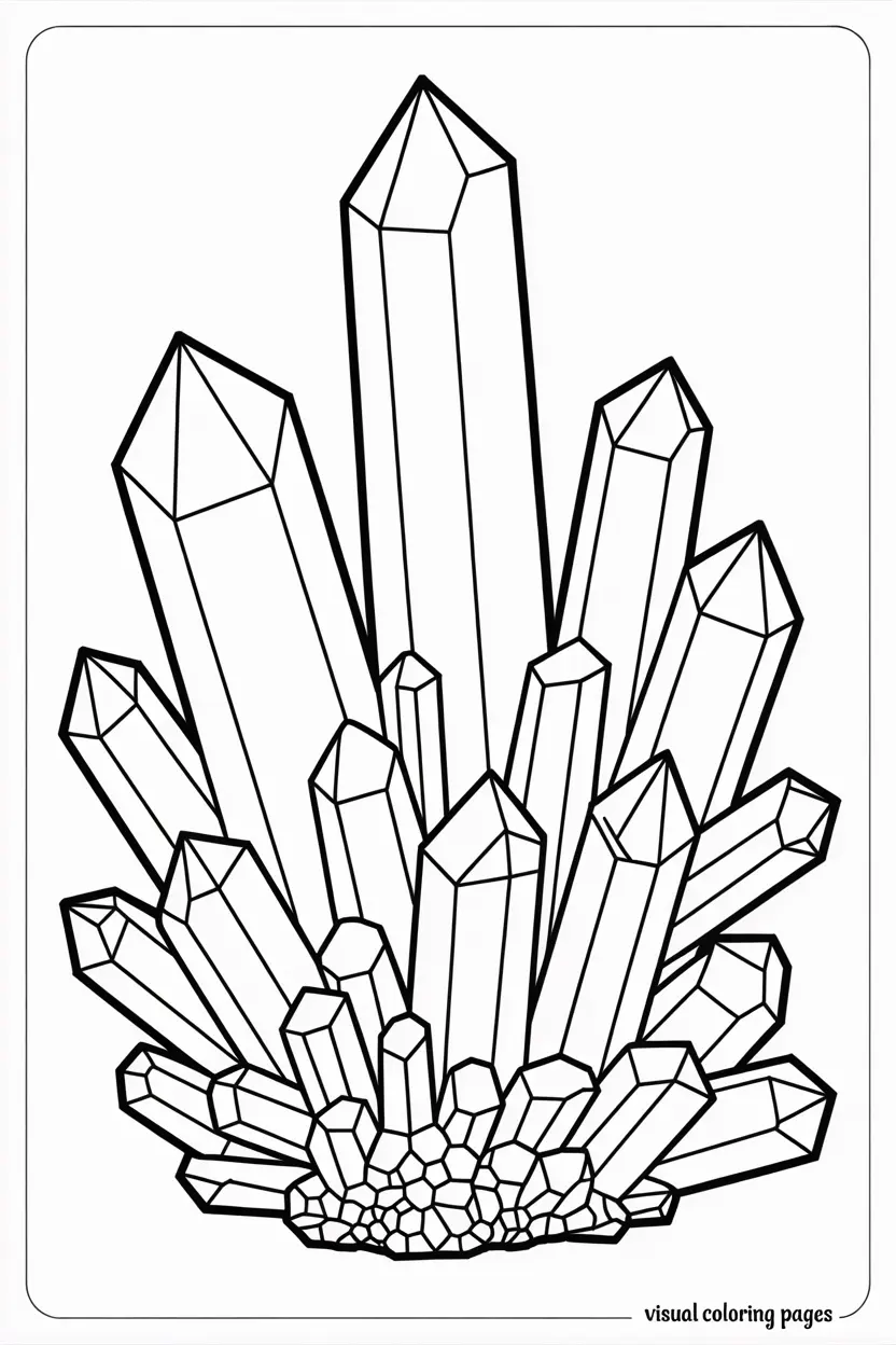 easy quartz crystal formation under the stars coloring page