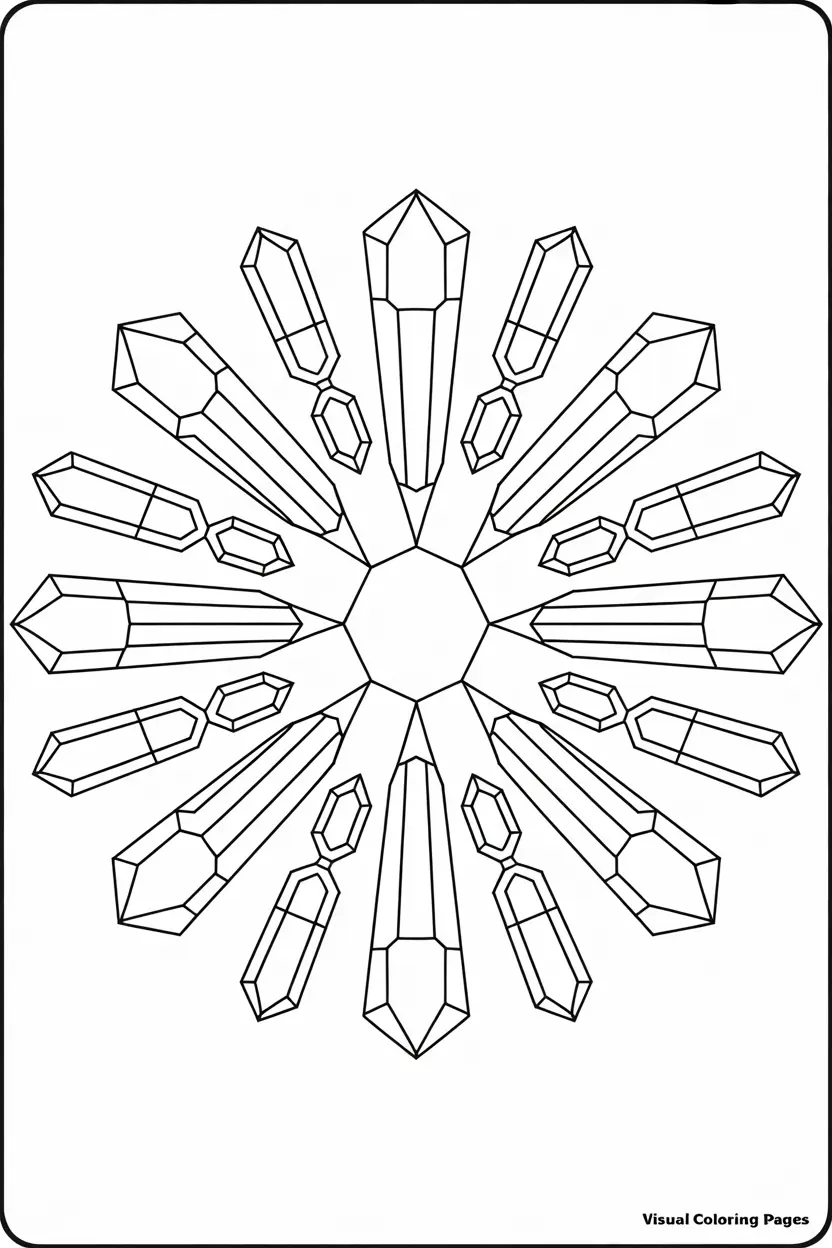 elegant crystal mandala coloring sheet
