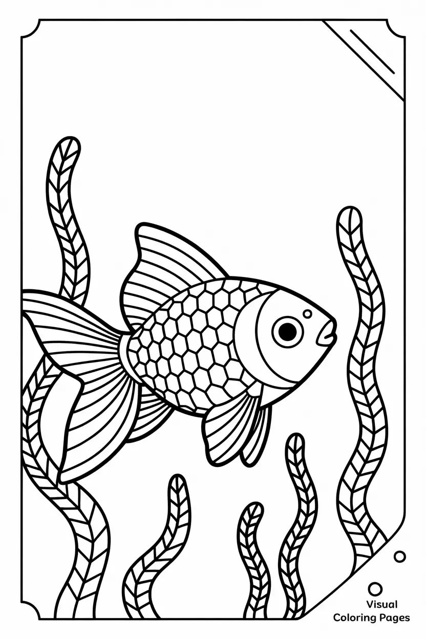fish swimming through seaweed mosaic