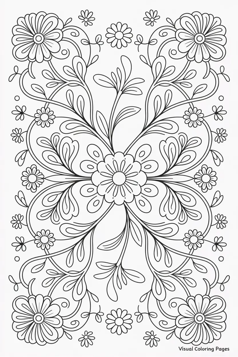 flowers and mushrooms pattern
