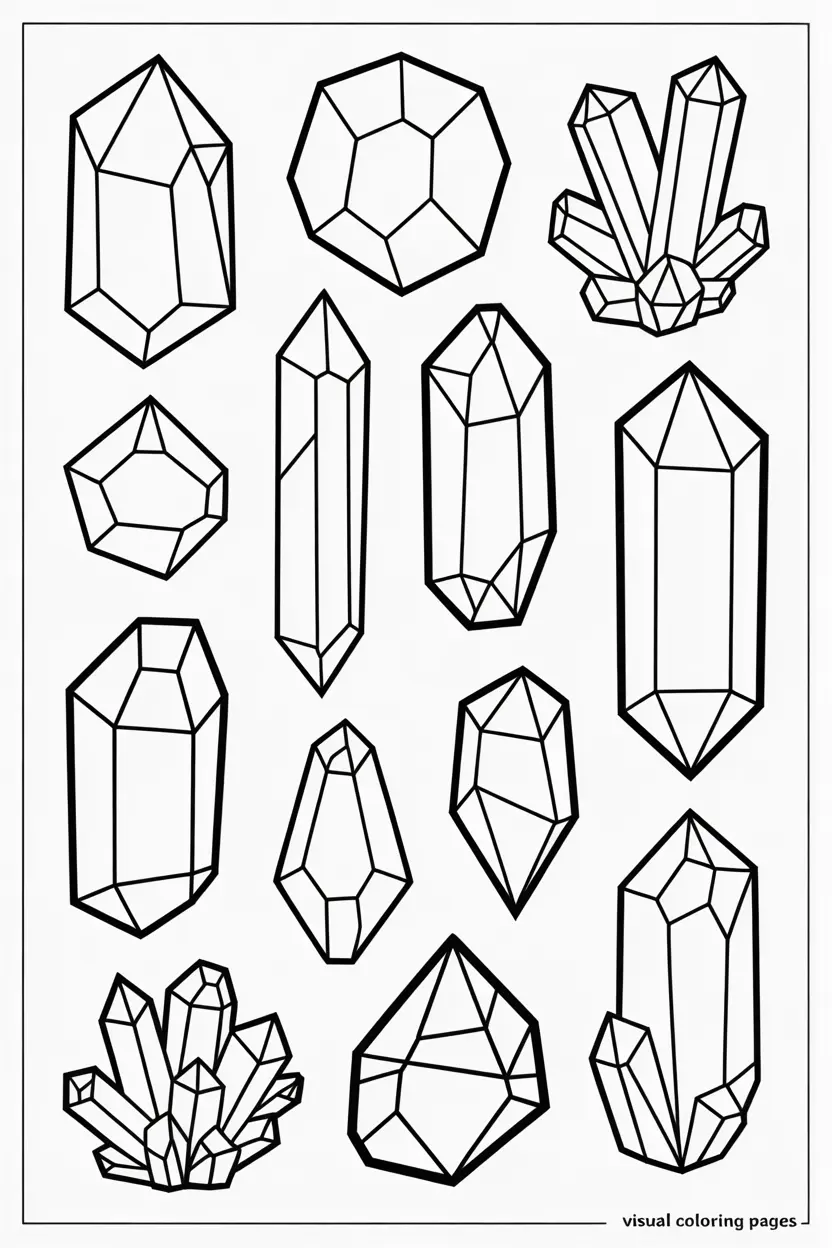 full page of various crystals