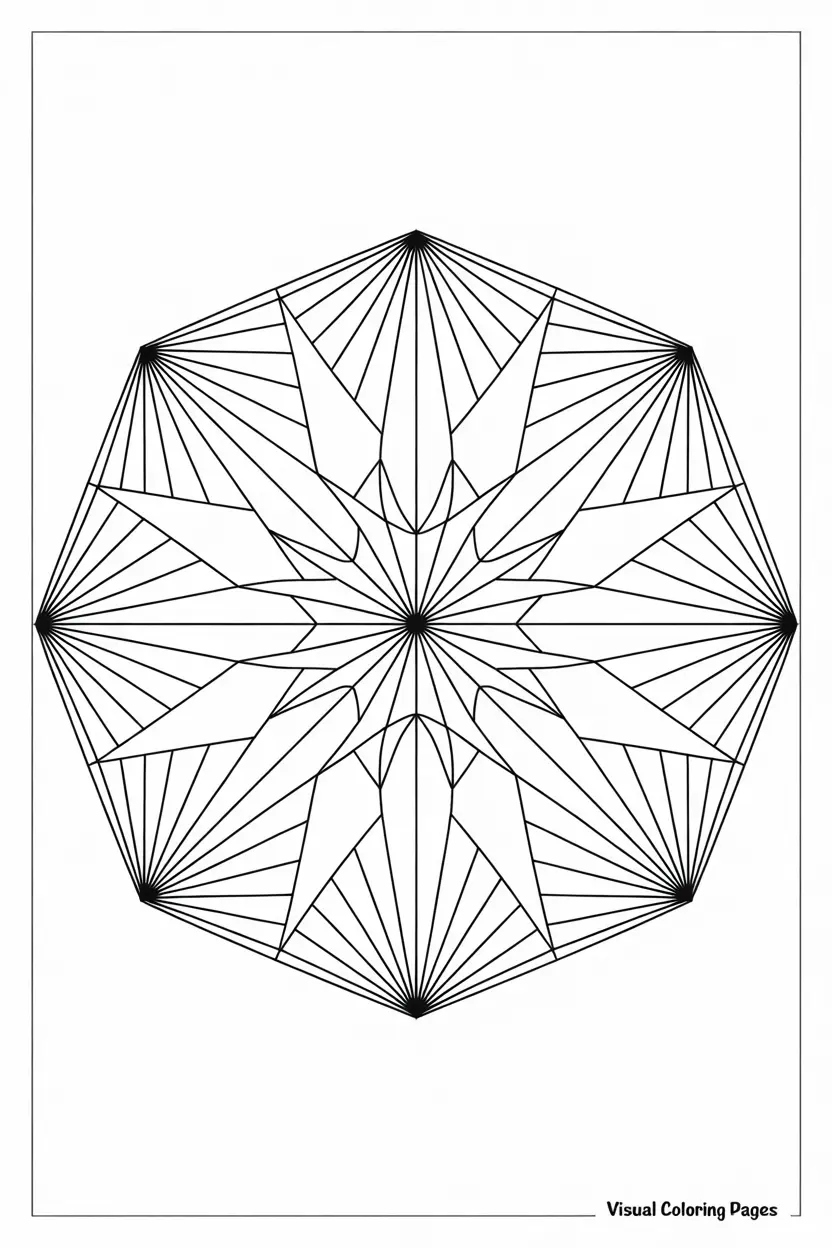 geometric flower pattern coloring page
