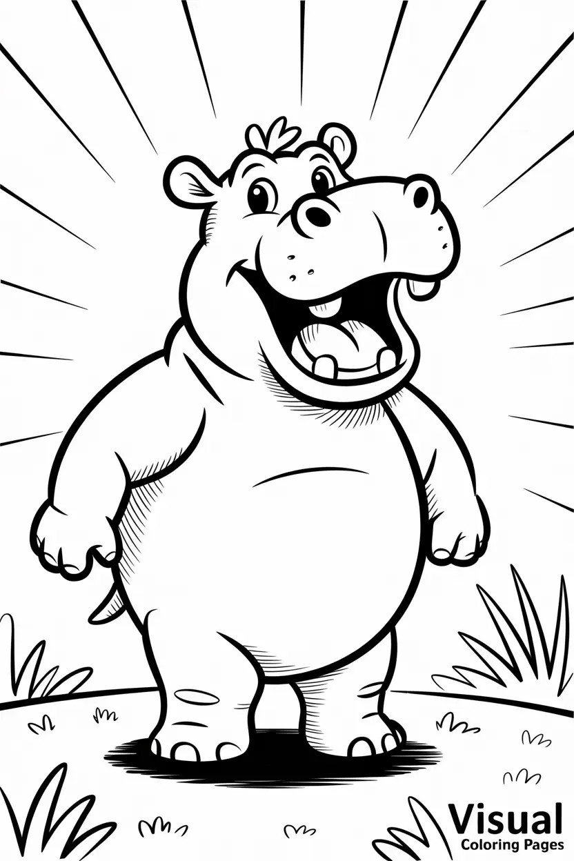 gloria the hippo from madagascar to color