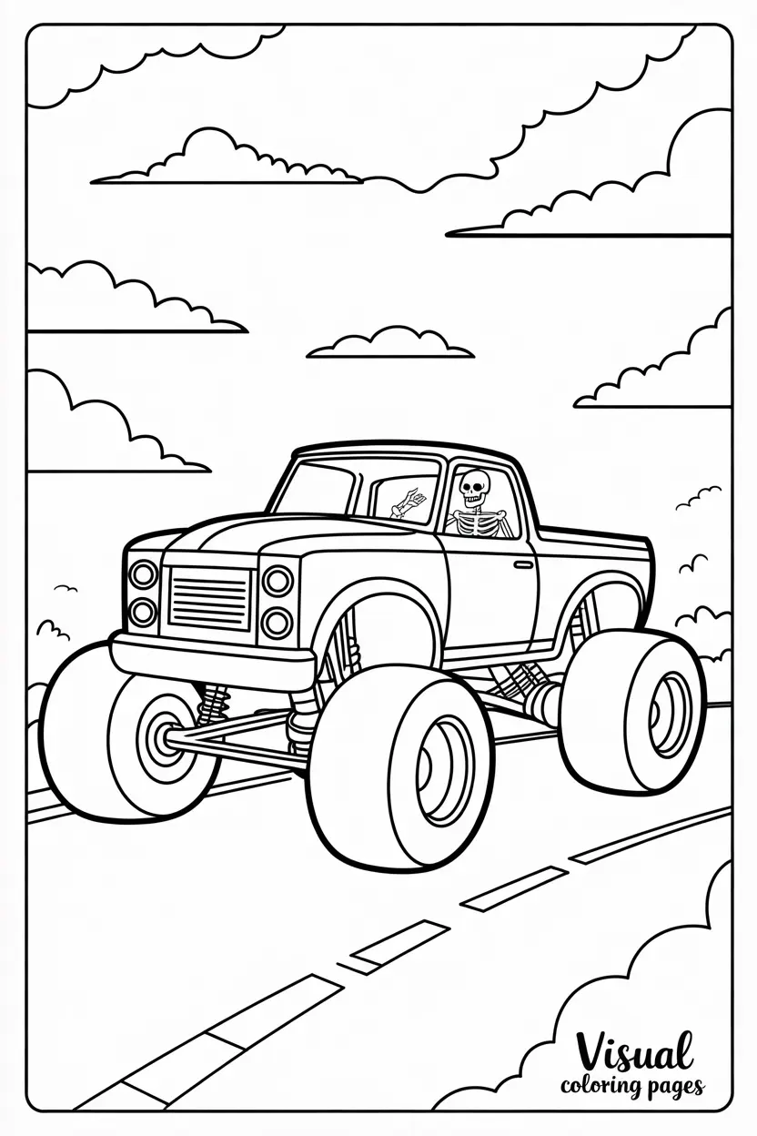 grave digger monster truck coloring page
