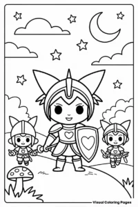 Hello Kitty Knight Sorcerer My Melody and Witch Kuromi