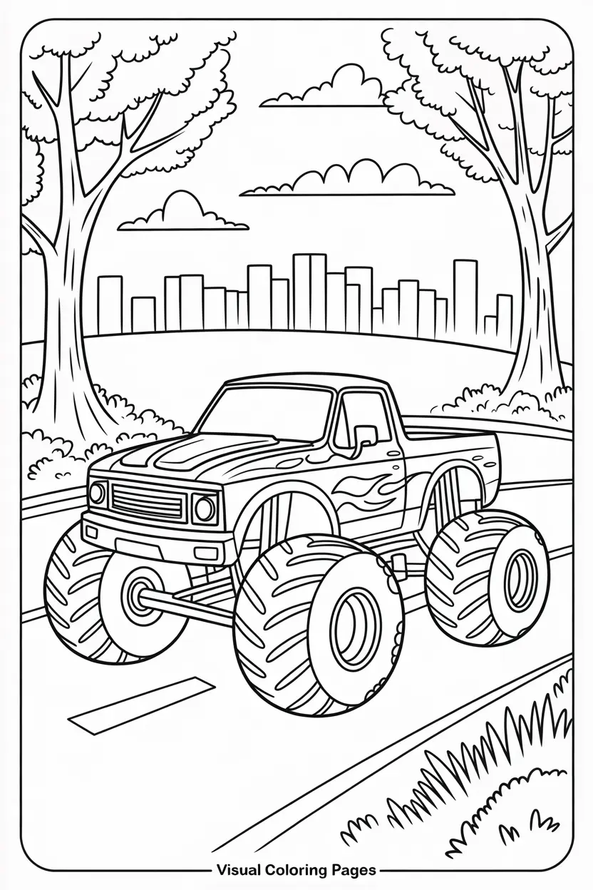 hot rod monster truck coloring page