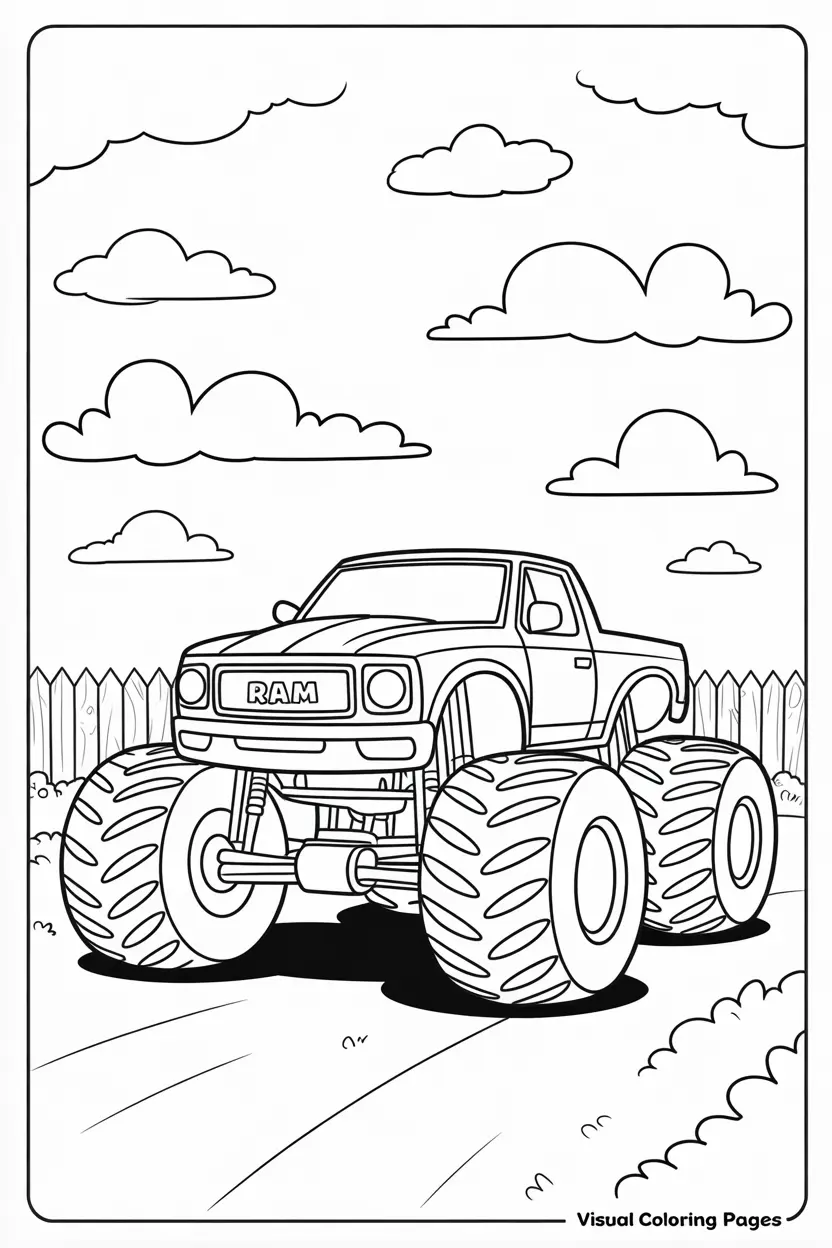 hot wheels monster truck coloring sheet