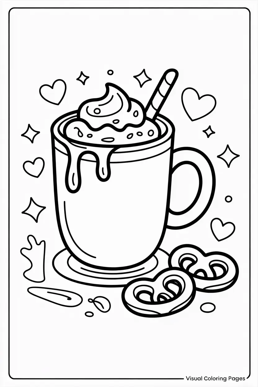 iced coffee with whipped cream and syrup coloring sheet