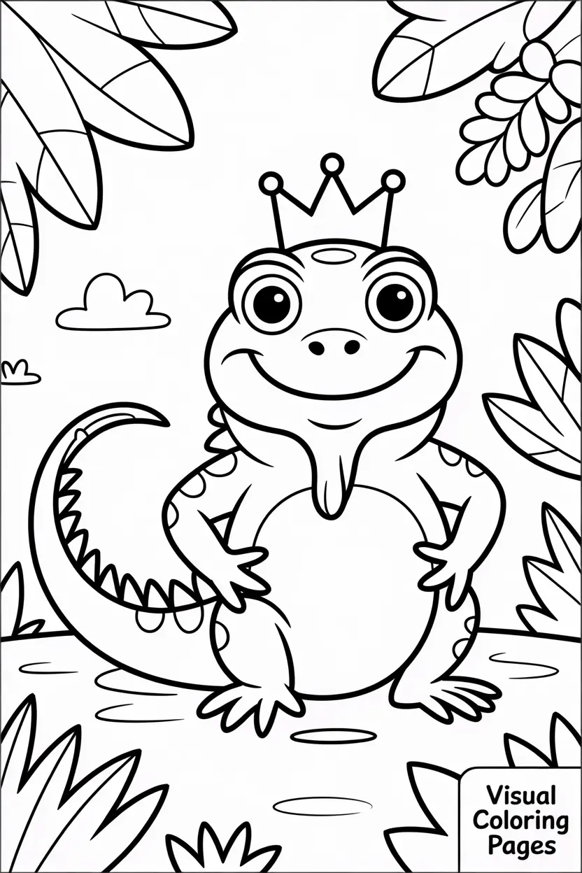 iguana with a crown like a jungle king