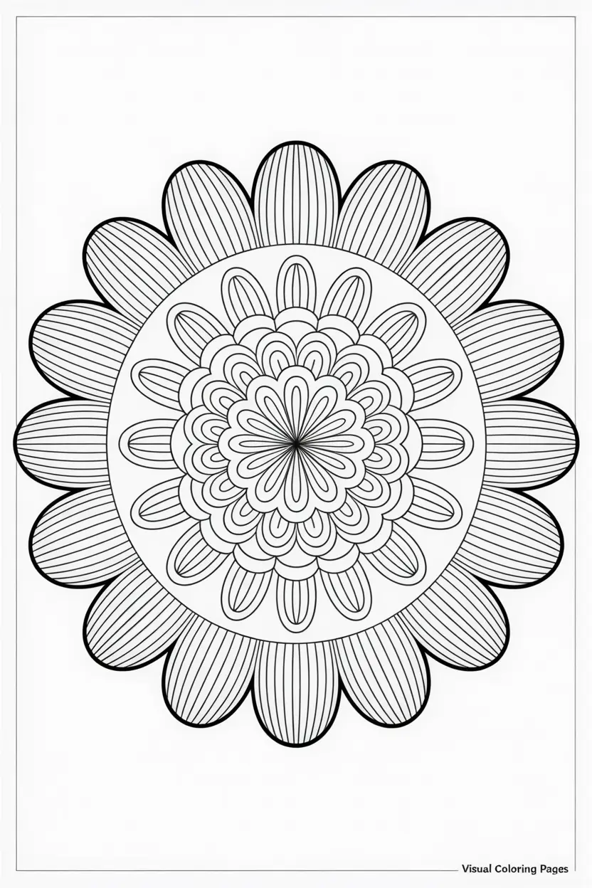 intricate flower mosaic coloring page