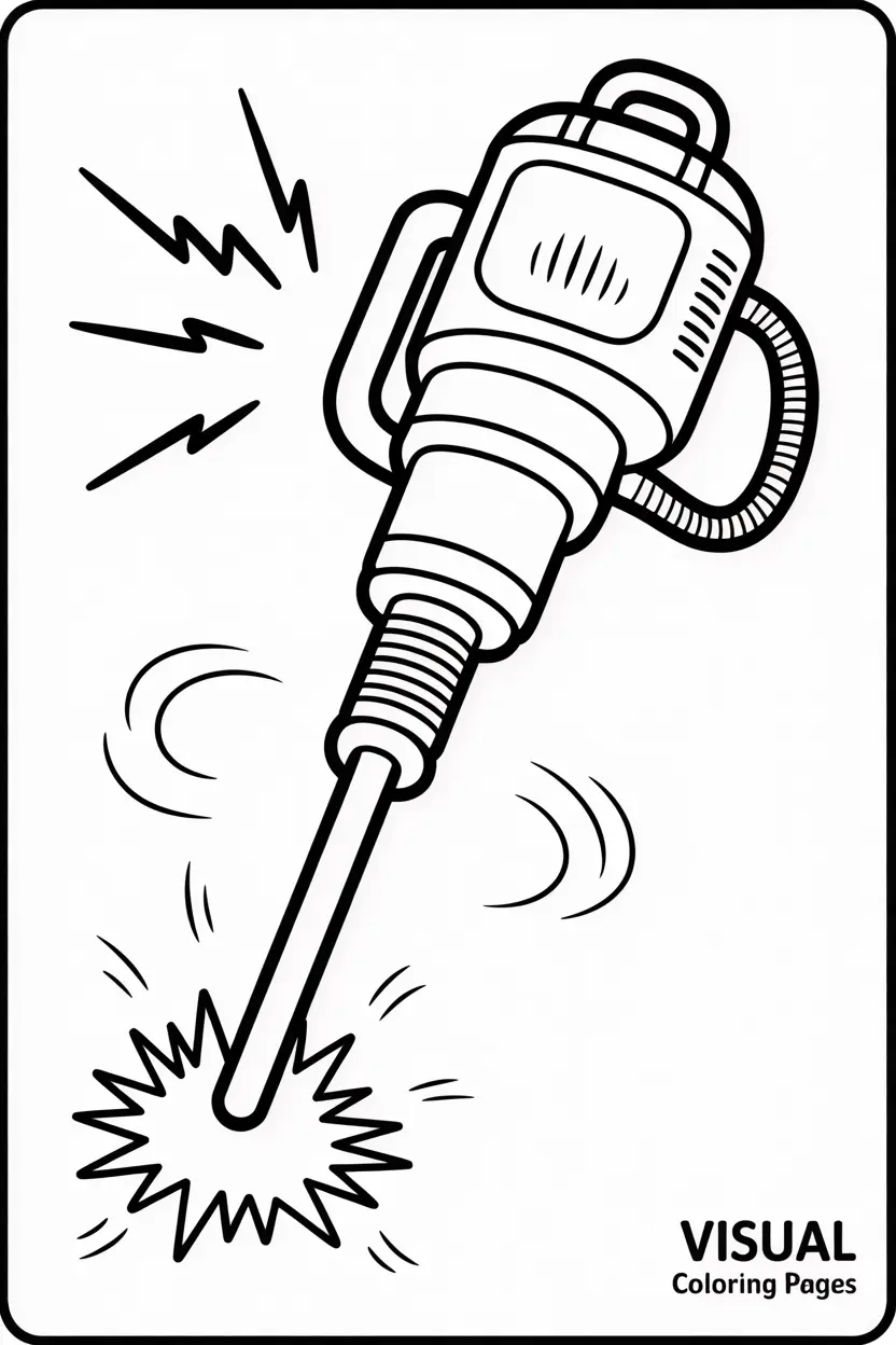 jackhammer machine with funny vibration lines
