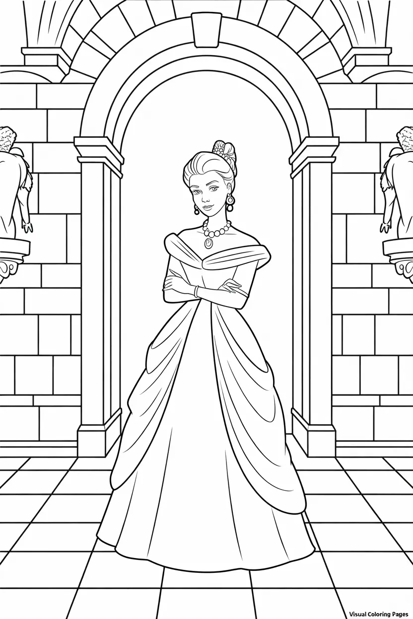 lady tremaine carrying cat coloring page