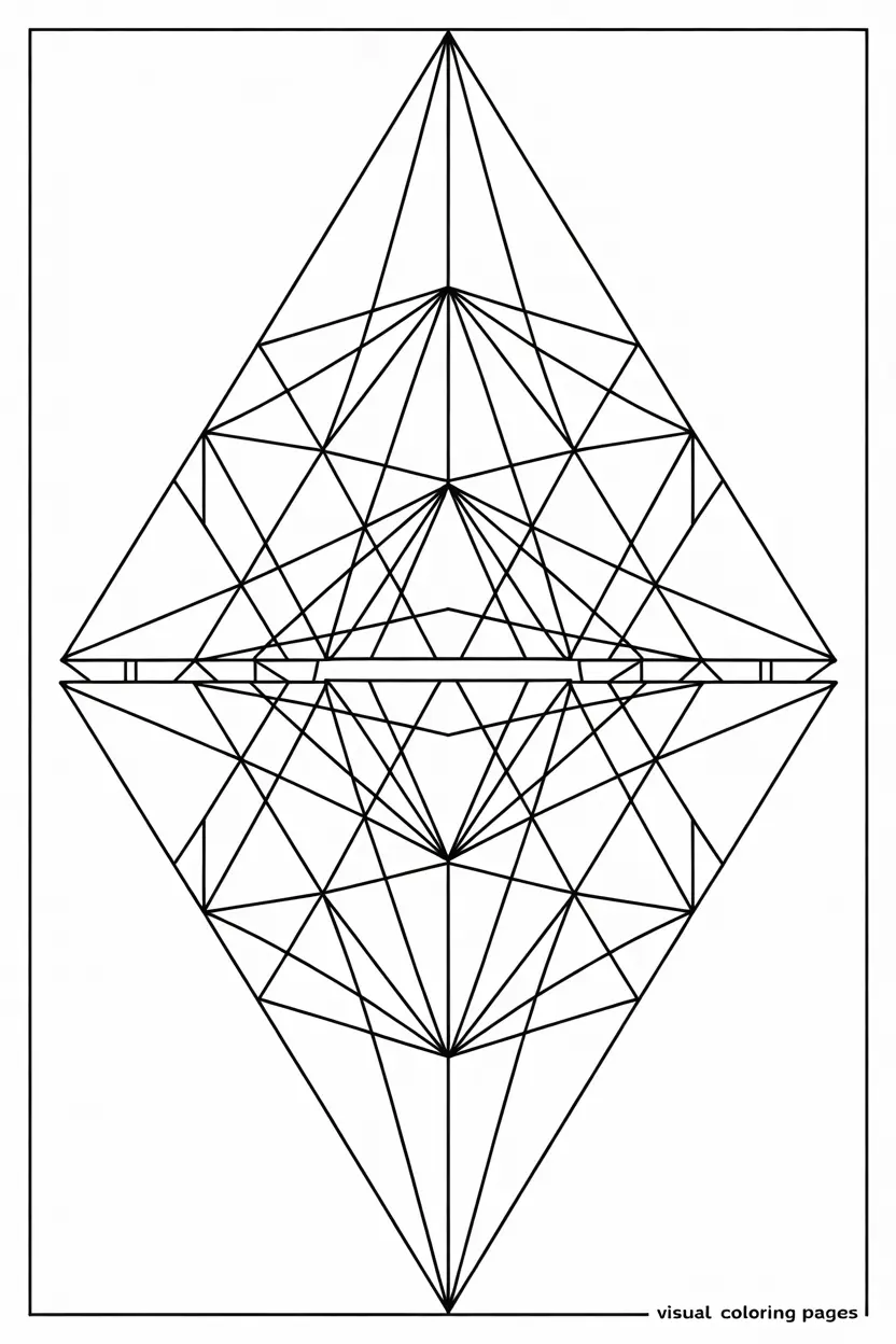 layered inverted triangles geometric coloring page