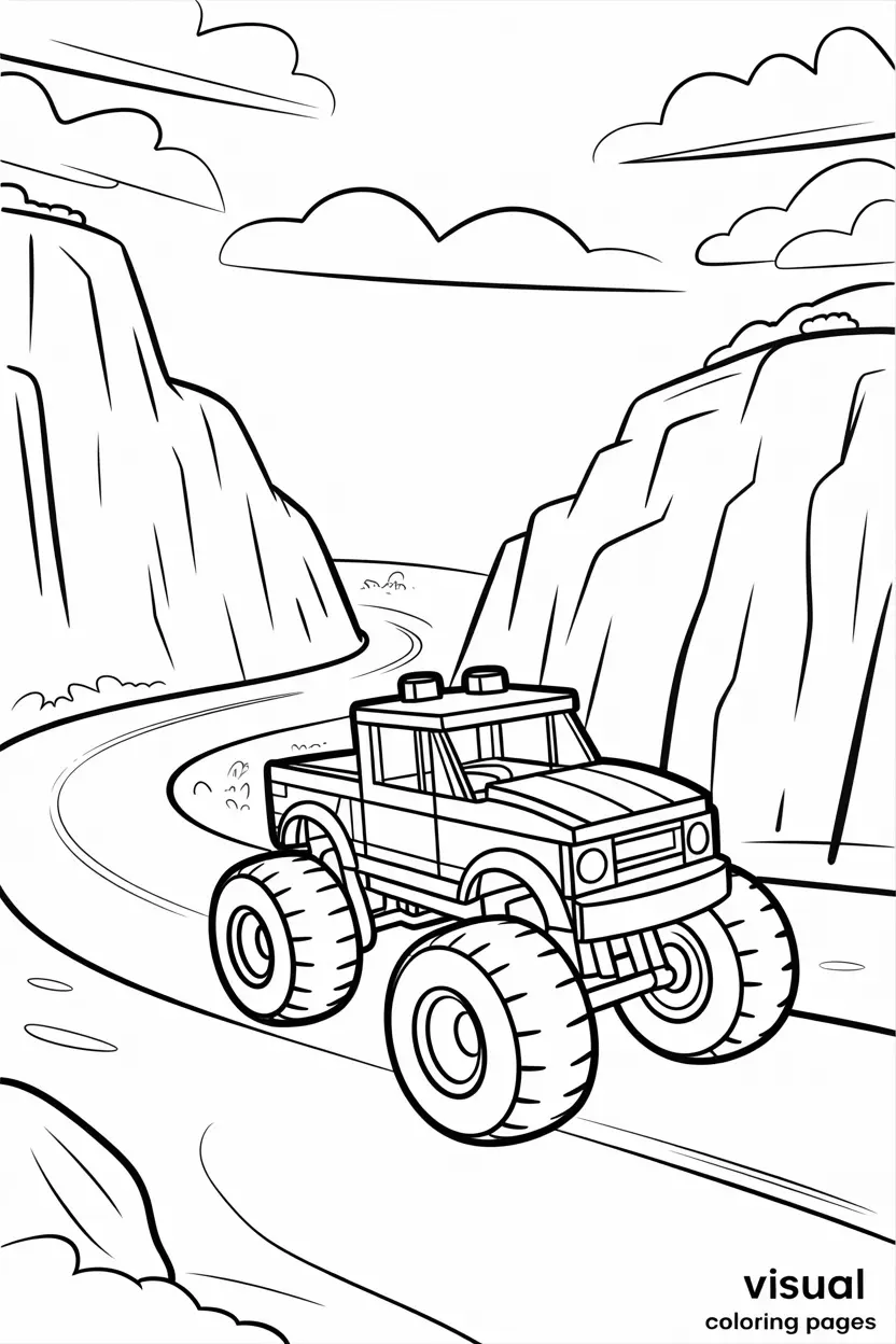 lego monster truck coloring page