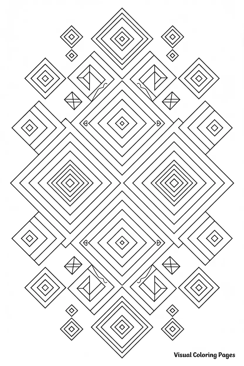lined honeycomb pattern coloring page