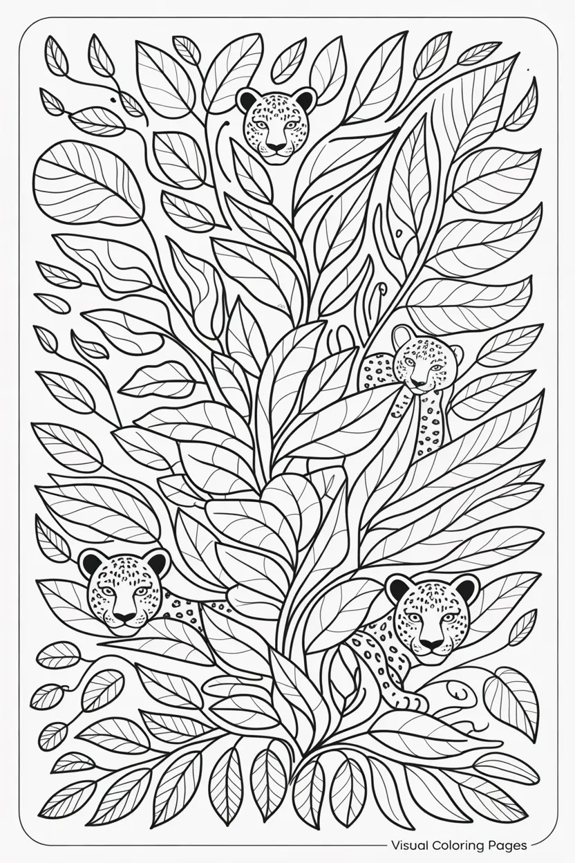maple leaves pattern coloring page
