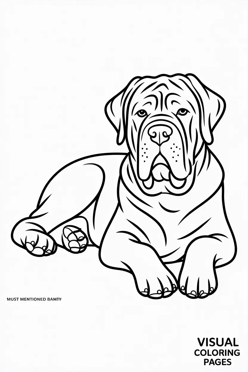 mastiff dog lying down peacefully