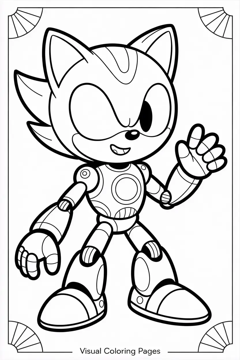 metal sonic coloring page