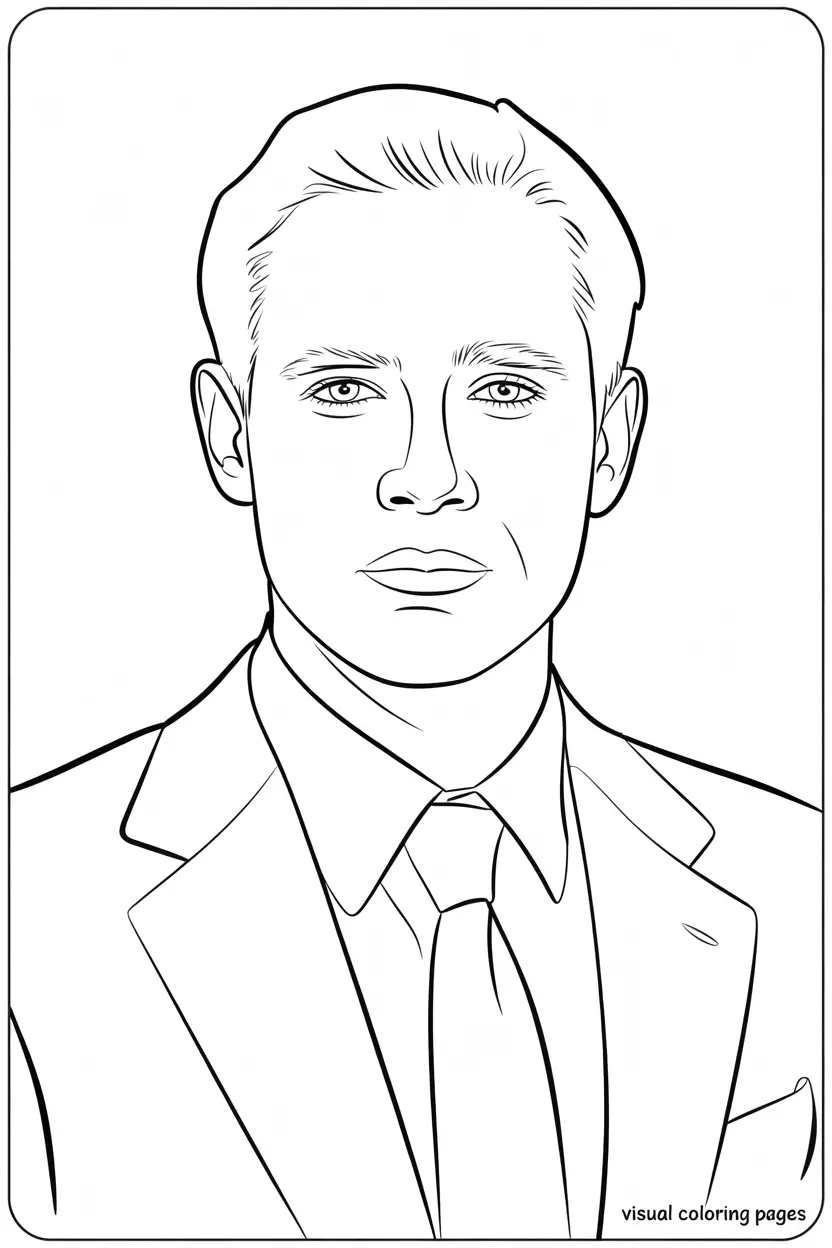michael scott making a silly face coloring sheet