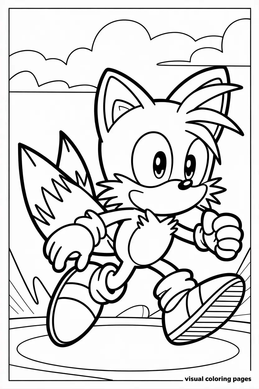 miles tails prower coloring sheet