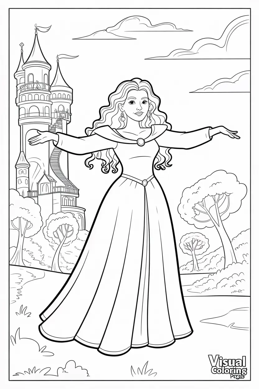 mother gothel standing outside rapunzel s tower