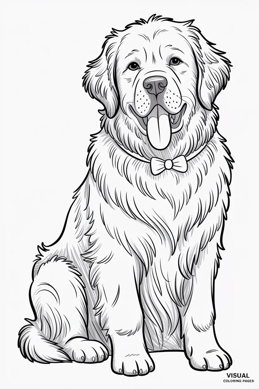 newfoundland dog sitting calmly