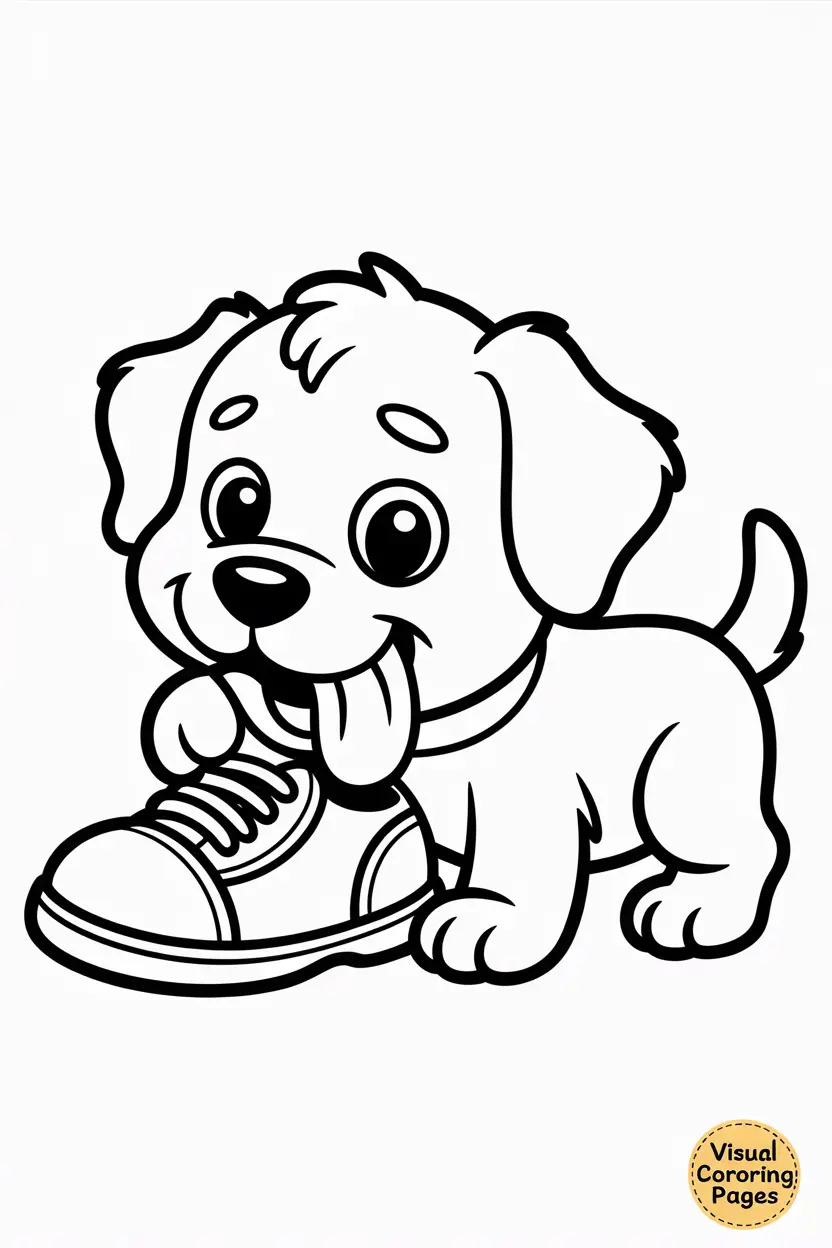 puppy chewing a shoe