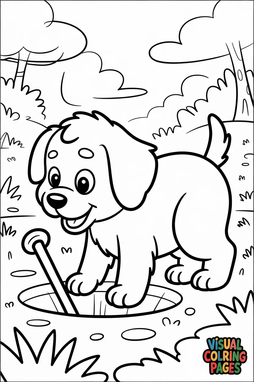 puppy digging a hole in the ground