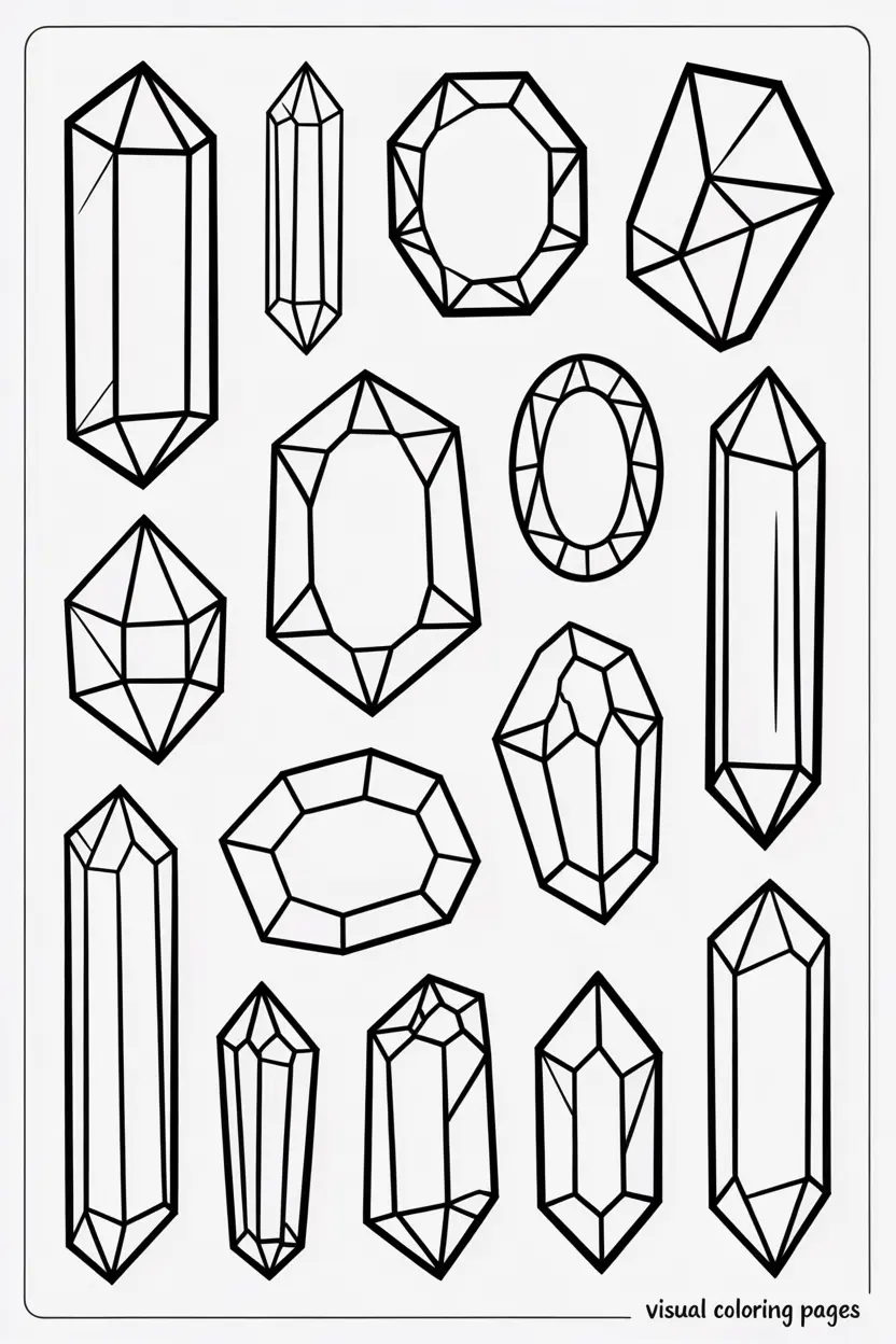 quartz crystal variety coloring page for kids