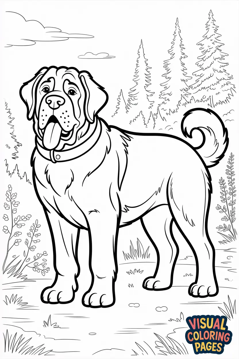 saint bernard with a barrel collar