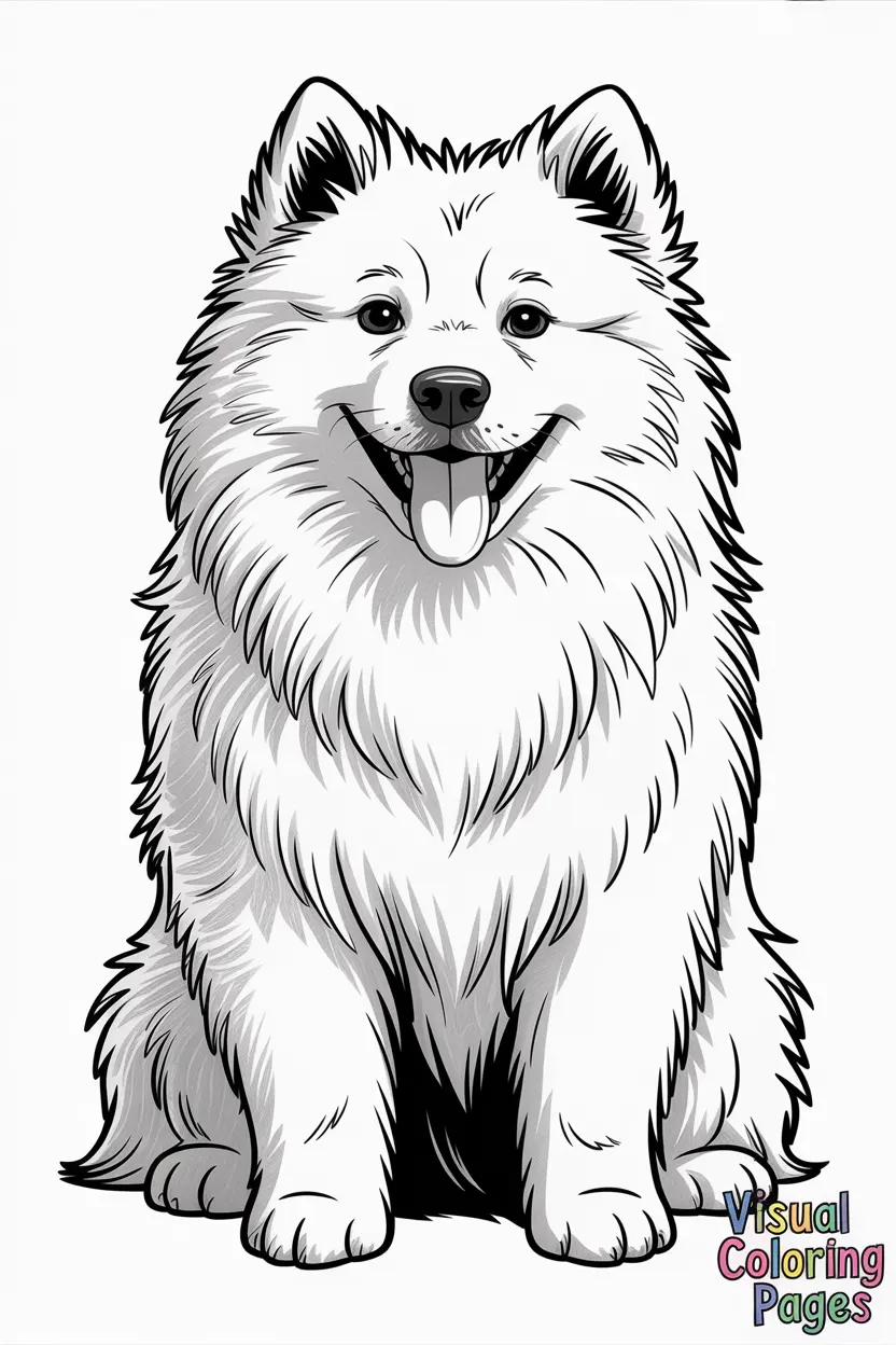 samoyed fluffy white dog smiling