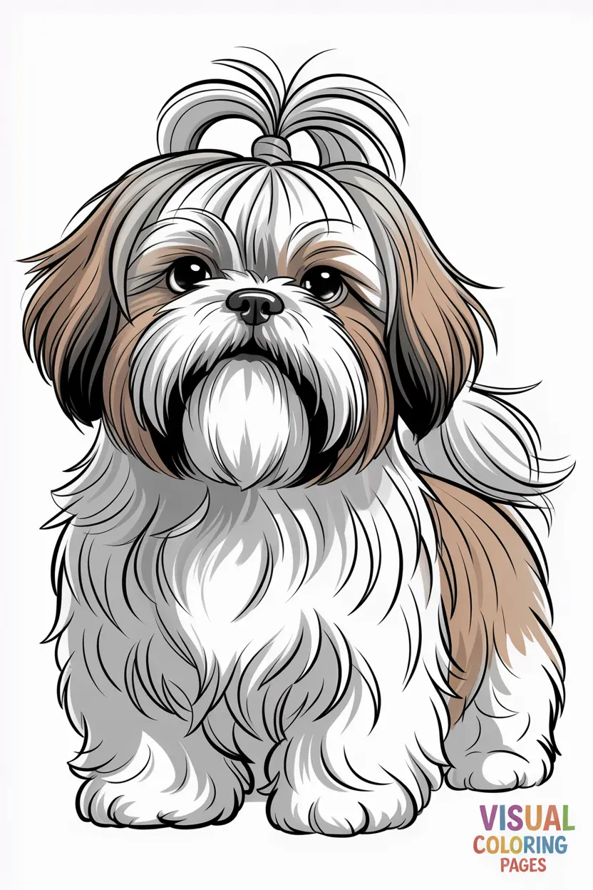 shih Tzu with long flowing fur